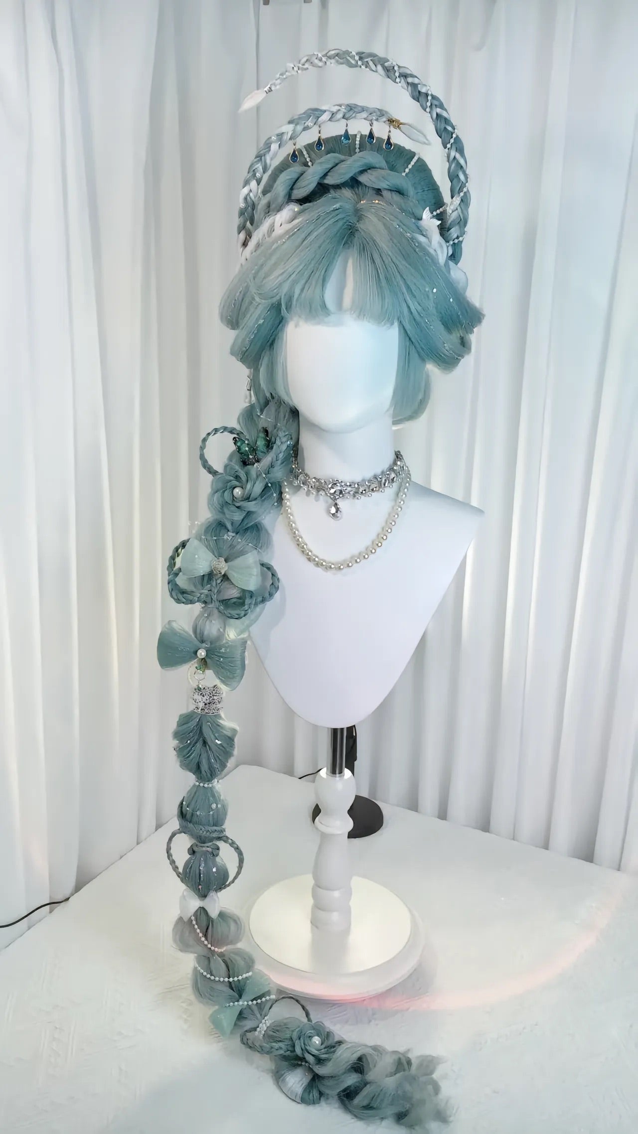 Mermaid Teal Braided Cosplay Wig | Custom Handcrafted Fantasy Wig