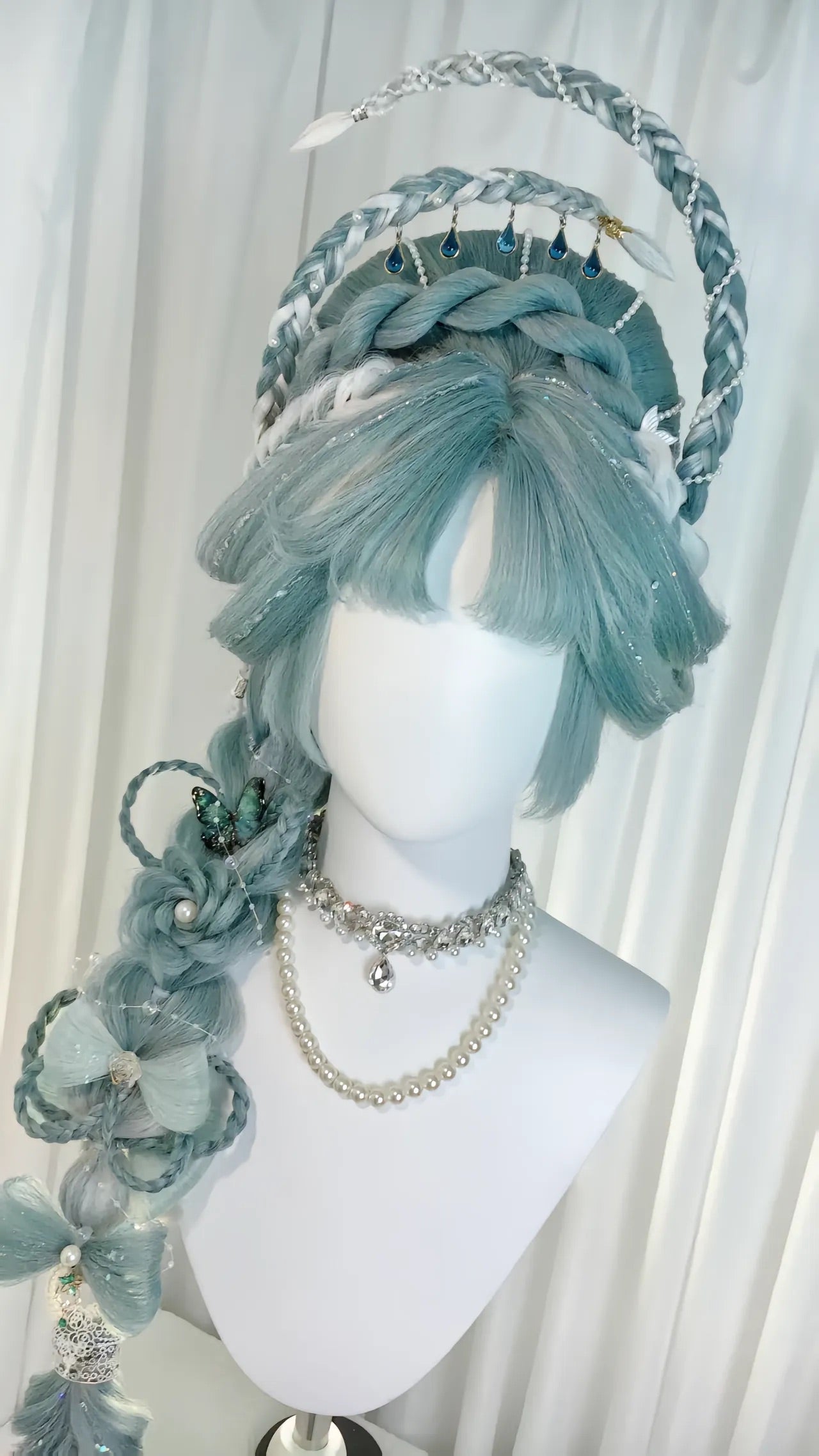 Mermaid Teal Braided Cosplay Wig | Custom Handcrafted Fantasy Wig