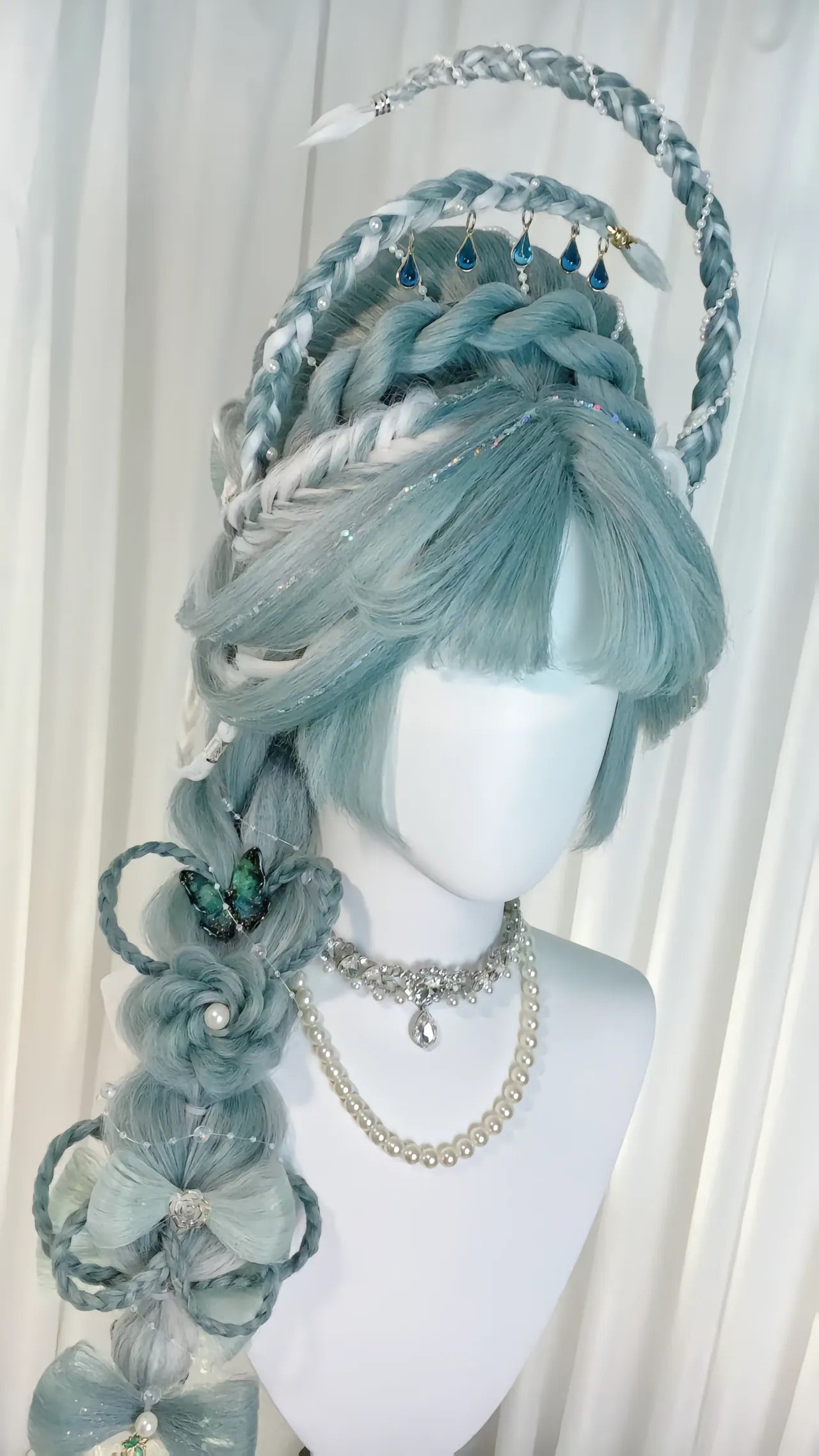 Mermaid Teal Braided Cosplay Wig | Custom Handcrafted Fantasy Wig