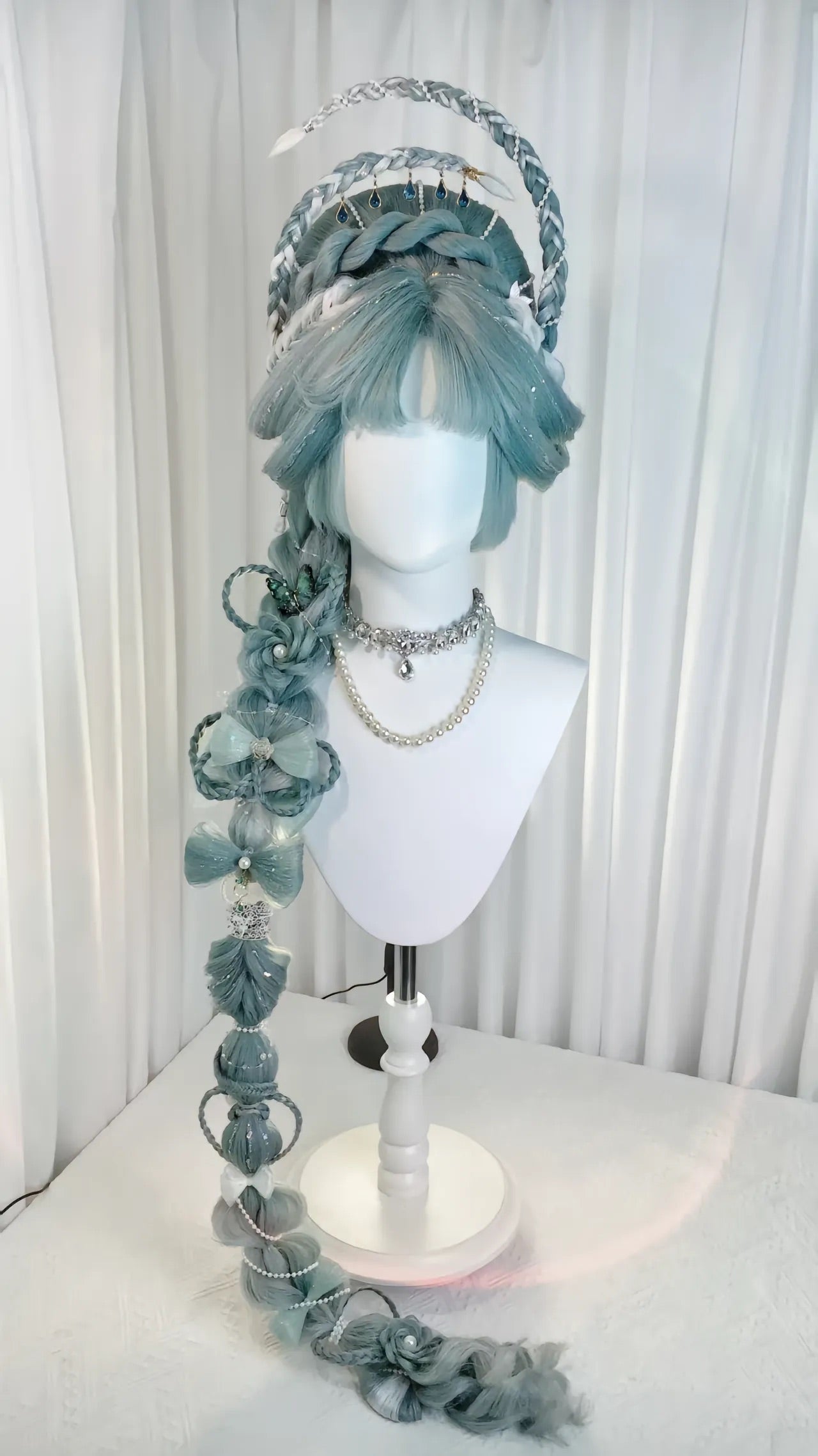 Mermaid Teal Braided Cosplay Wig | Custom Handcrafted Fantasy Wig