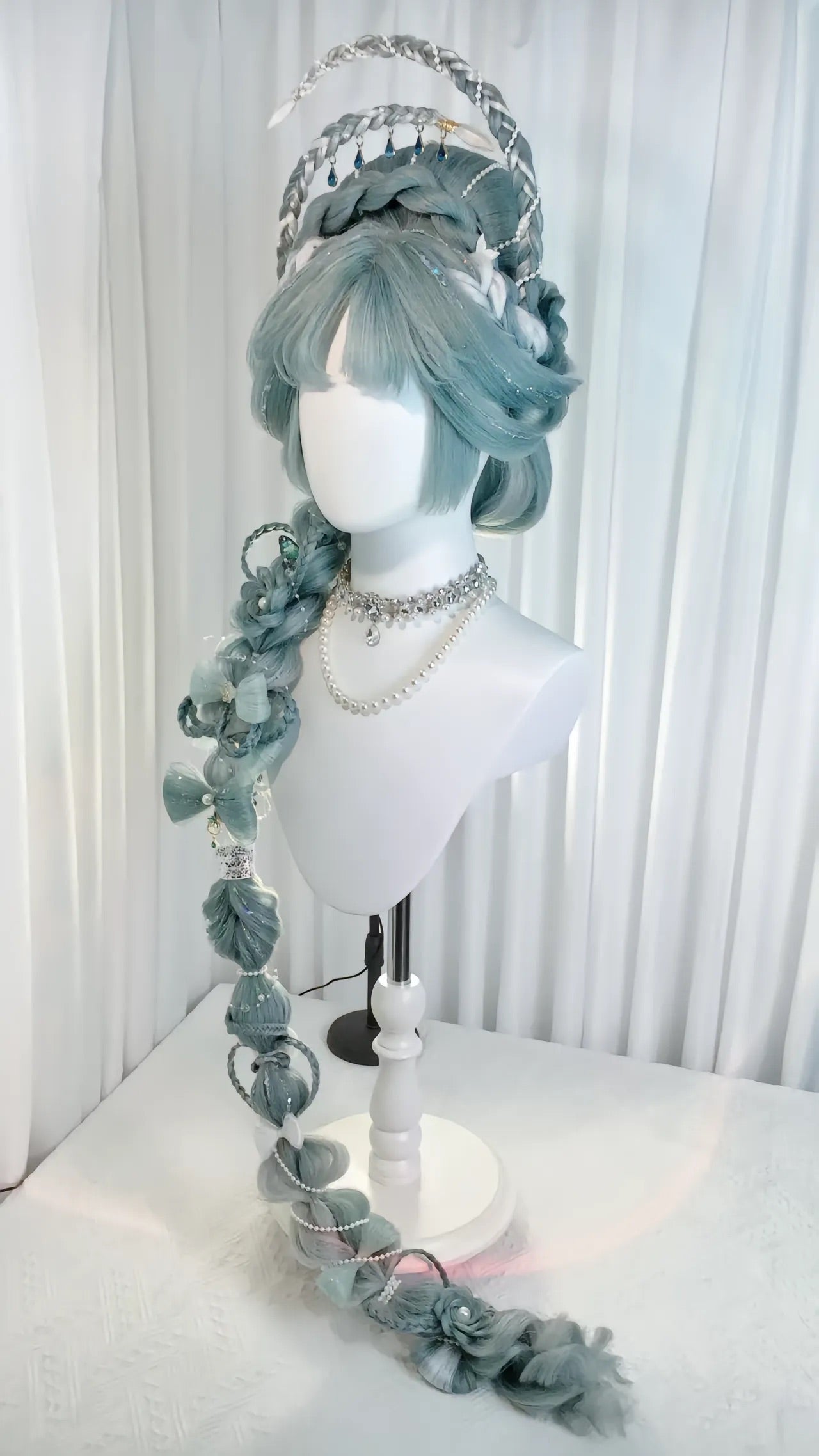 Mermaid Teal Braided Cosplay Wig | Custom Handcrafted Fantasy Wig