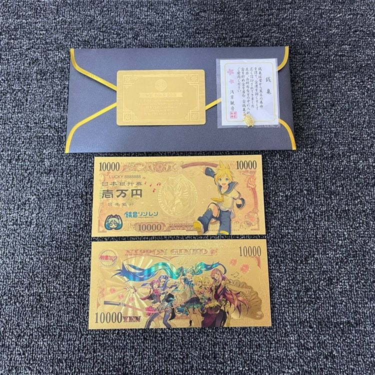 Hatsune Miku 6 Designs Commemorative Banknotes, Kagamine Rin Len Tickets Bookmark Set, Anime Peripheral Collection Gift Birthday Gift