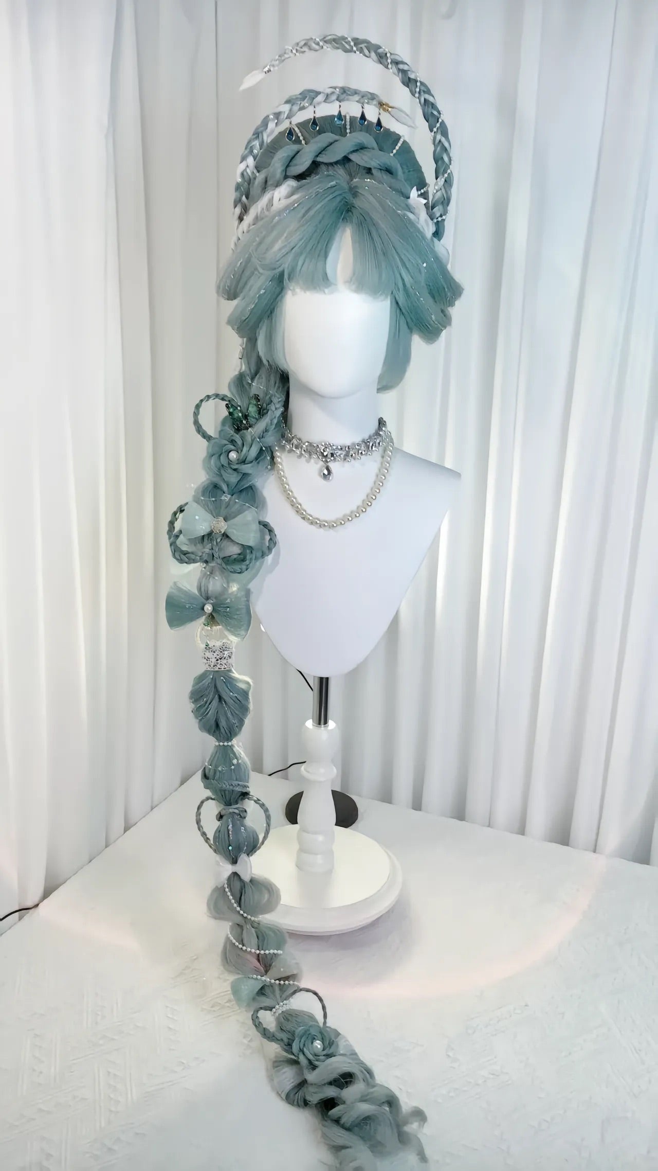 Mermaid Teal Braided Cosplay Wig | Custom Handcrafted Fantasy Wig