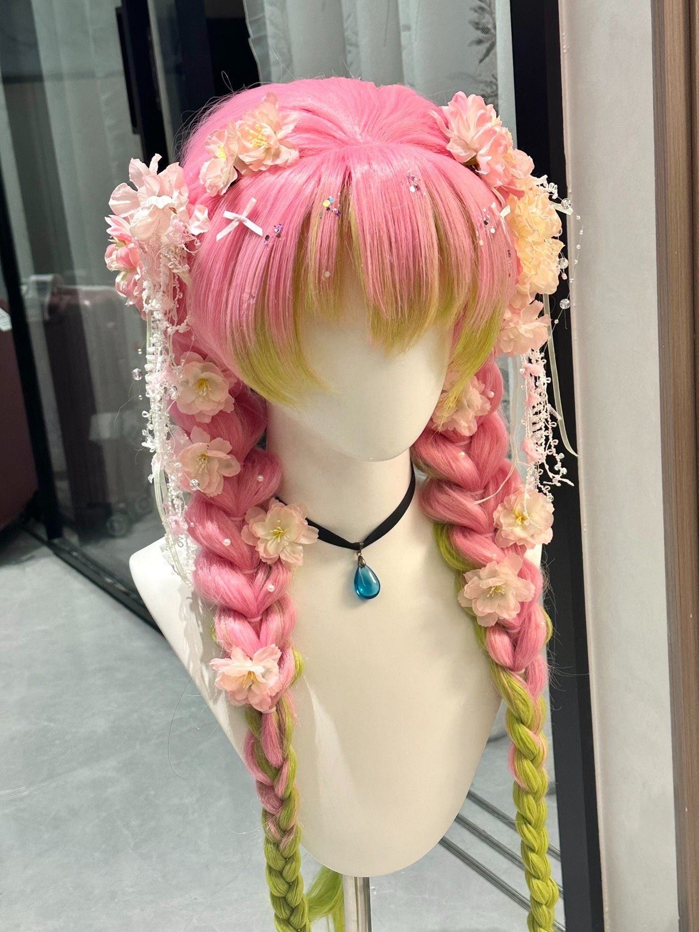Heat-Resistant Mitsuri Kanroji Wig | Demon Slayer Cosplay Essential