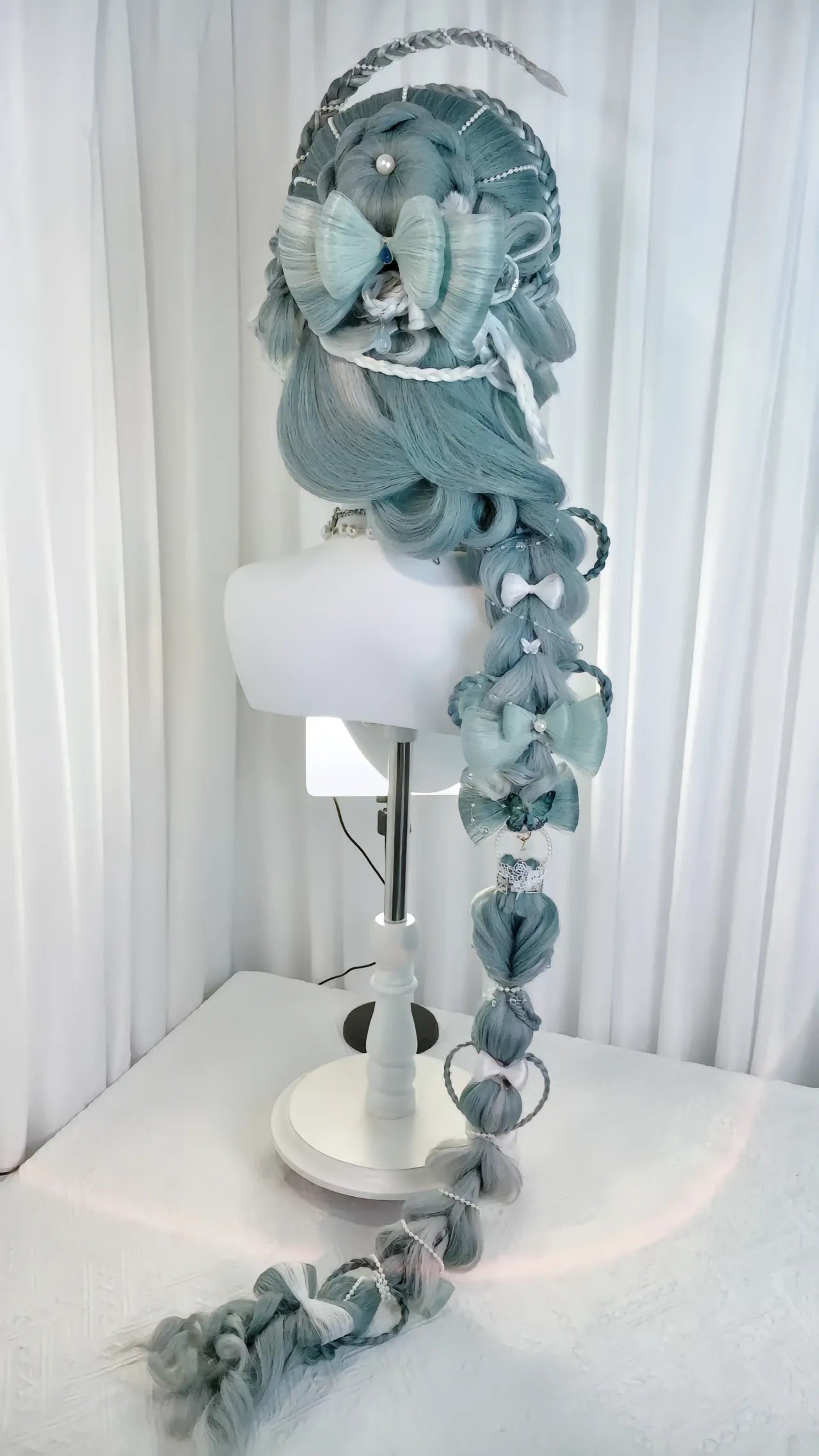 Mermaid Teal Braided Cosplay Wig | Custom Handcrafted Fantasy Wig