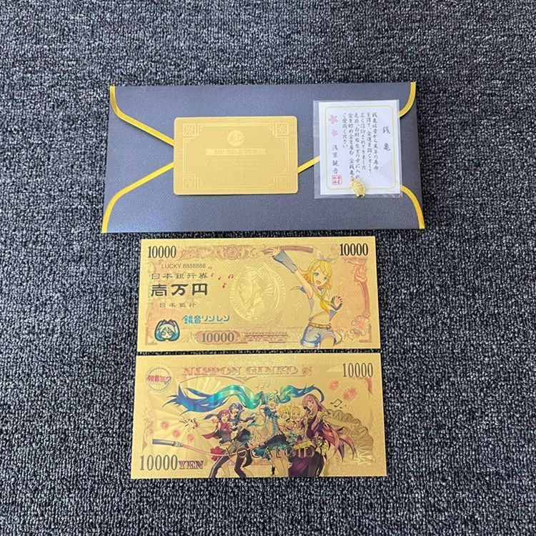Hatsune Miku 6 Designs Commemorative Banknotes, Kagamine Rin Len Tickets Bookmark Set, Anime Peripheral Collection Gift Birthday Gift