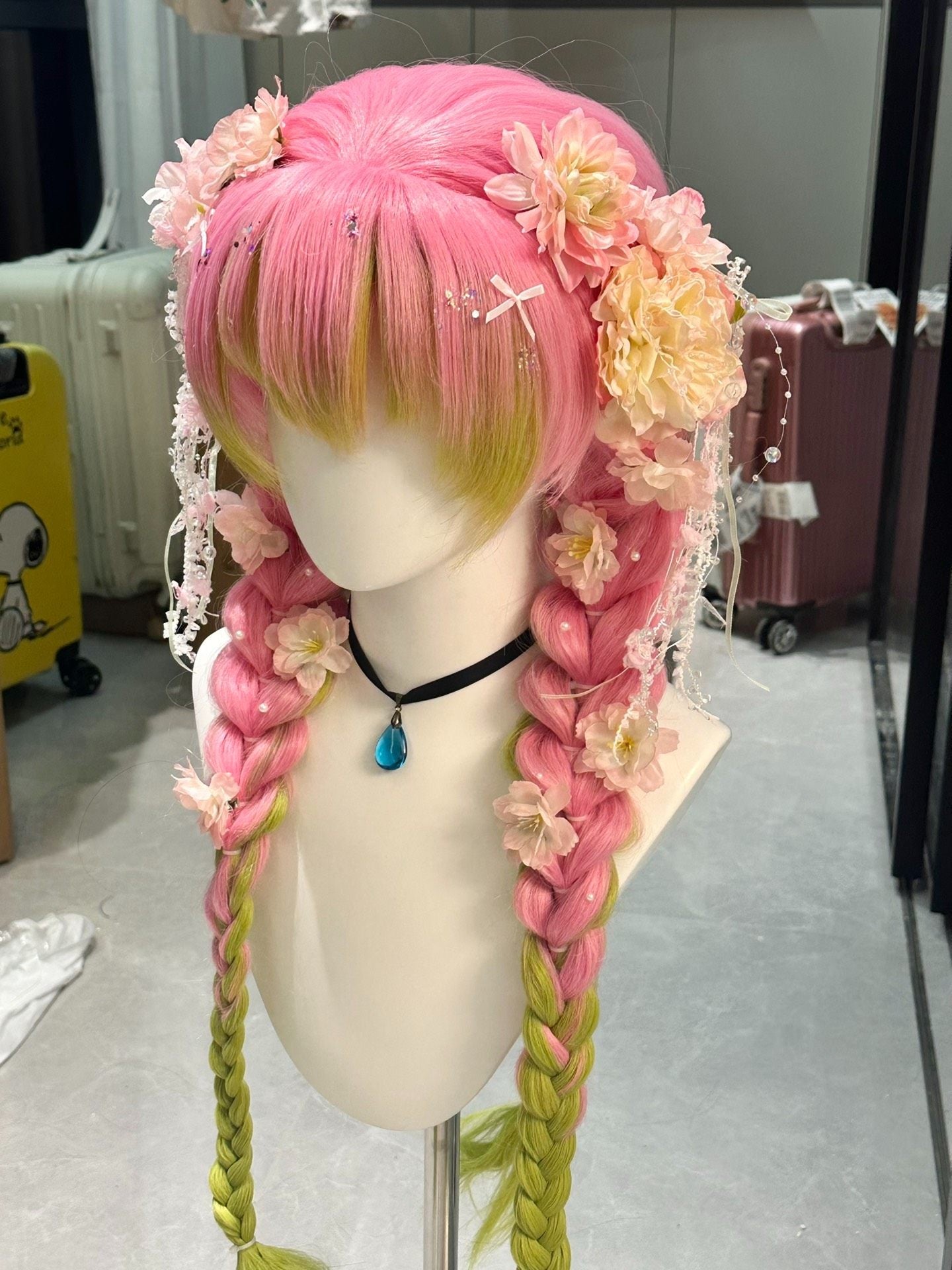 Heat-Resistant Mitsuri Kanroji Wig | Demon Slayer Cosplay Essential