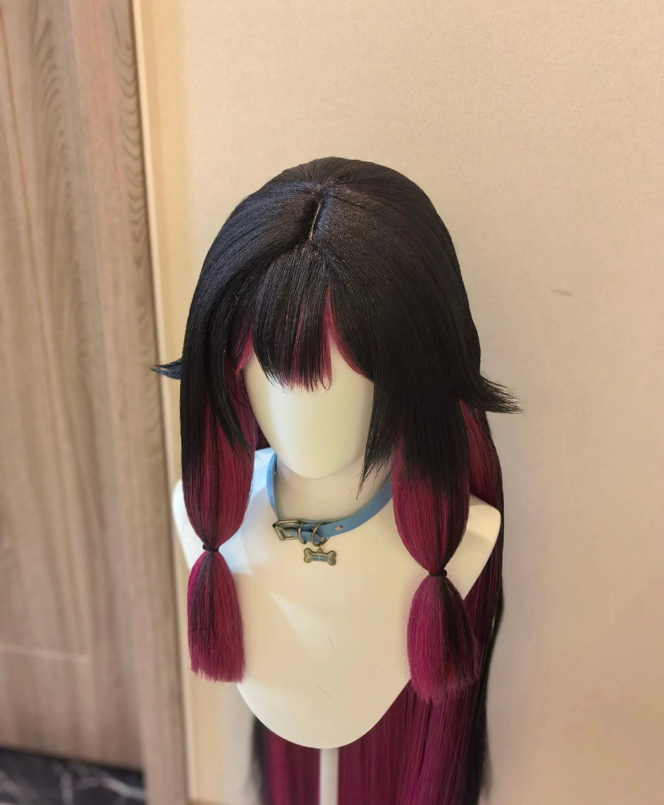Genshin Impact Columbina Cosplay Wig – Custom Black-Pink Gradient Heat Resistant Long Wig
