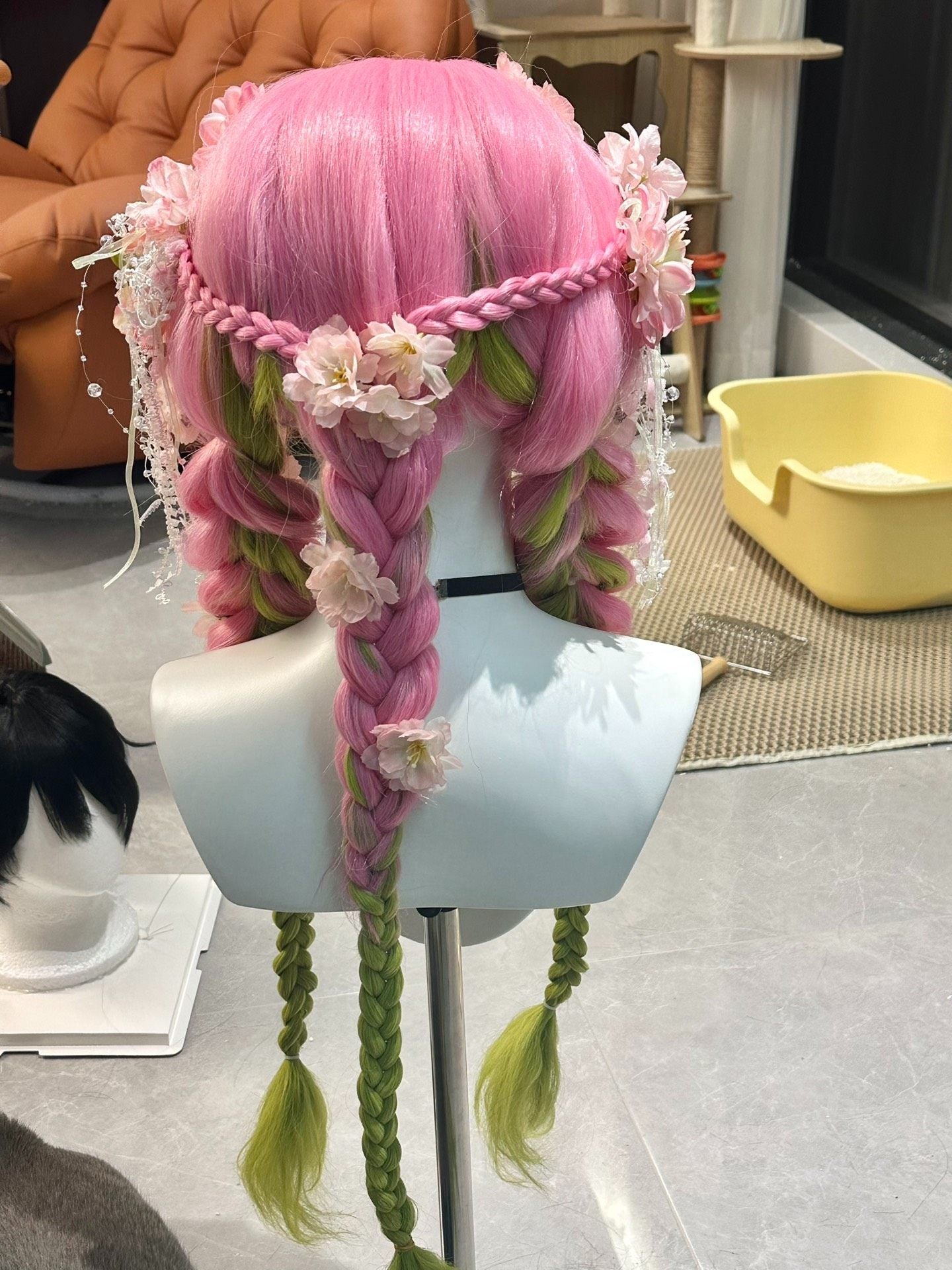 Heat-Resistant Mitsuri Kanroji Wig | Demon Slayer Cosplay Essential