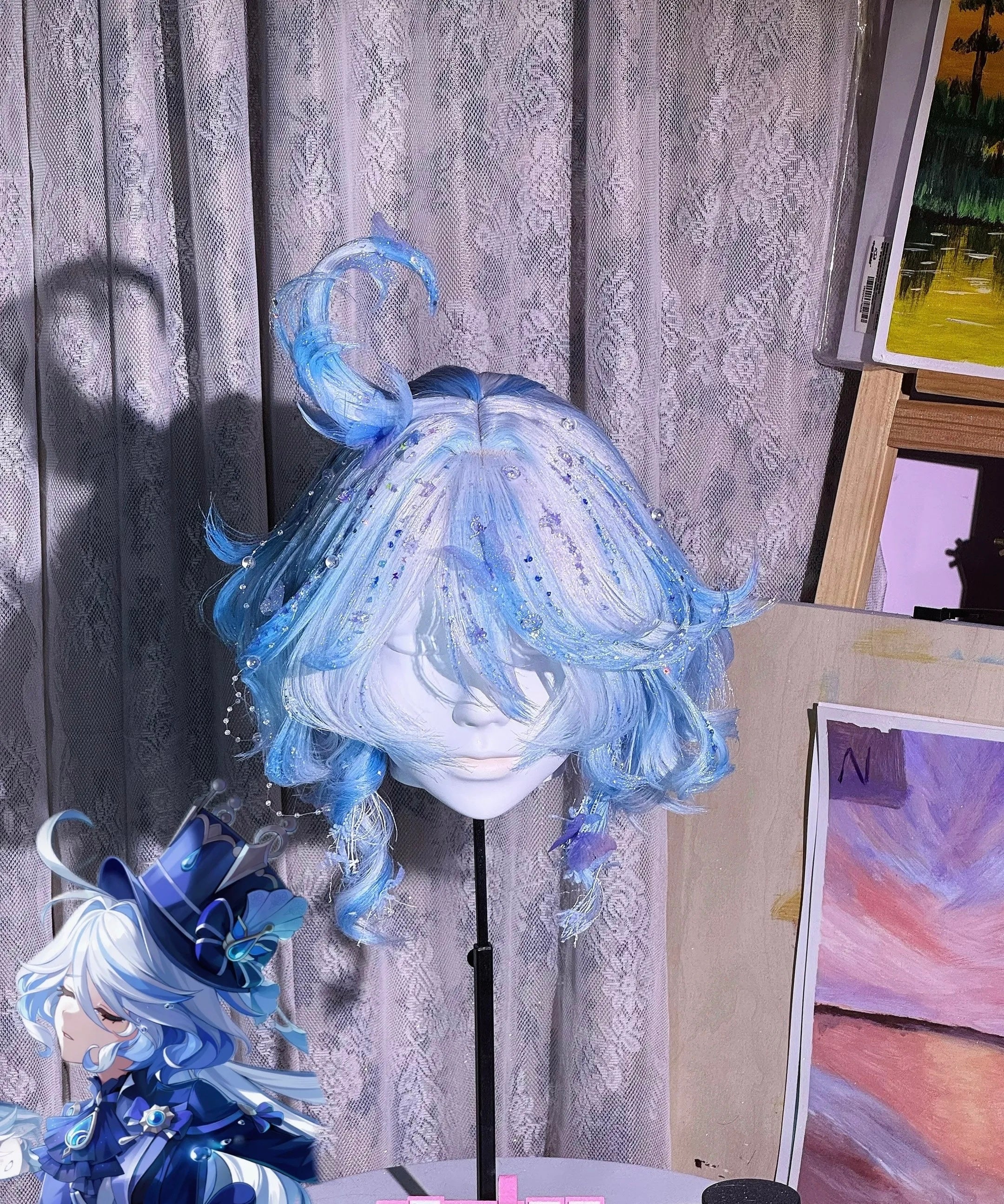 short-haired frina wig | fluffy & shiny texture, no pearls needed