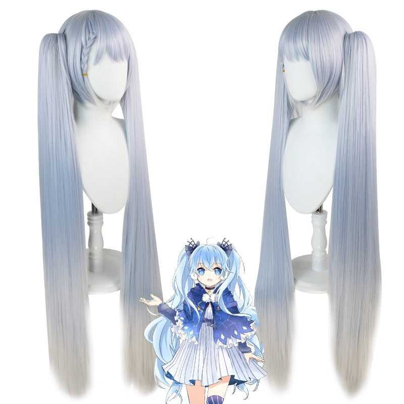 Hatsune Miku 2024 Snow Miku Cosplay Wig - Heat Resistant Fiber Same Style Twin Tails Wig for Women