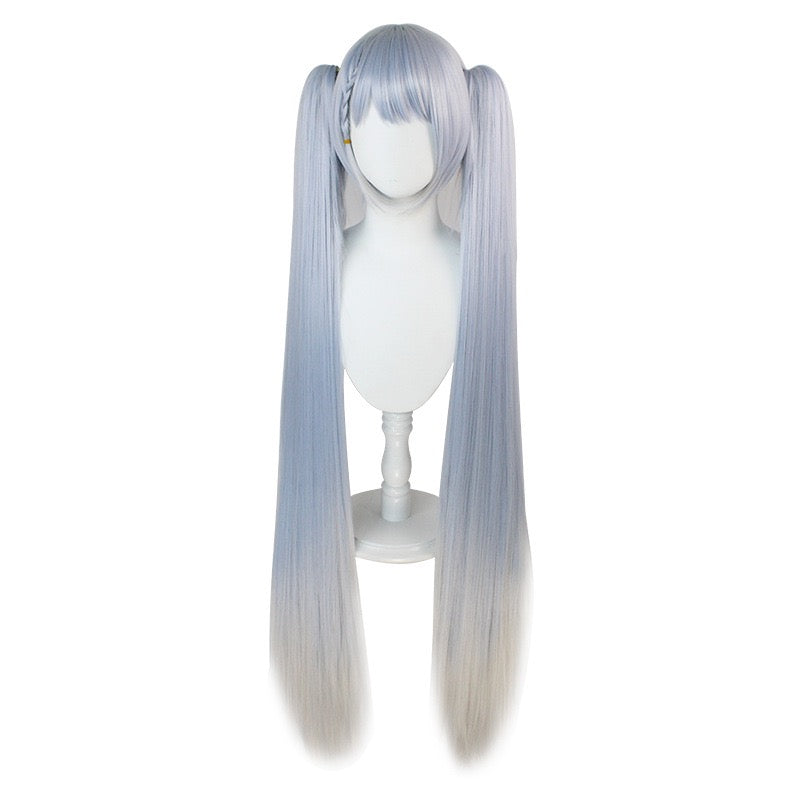 Hatsune Miku 2024 Snow Miku Cosplay Wig - Heat Resistant Fiber Same Style Twin Tails Wig for Women