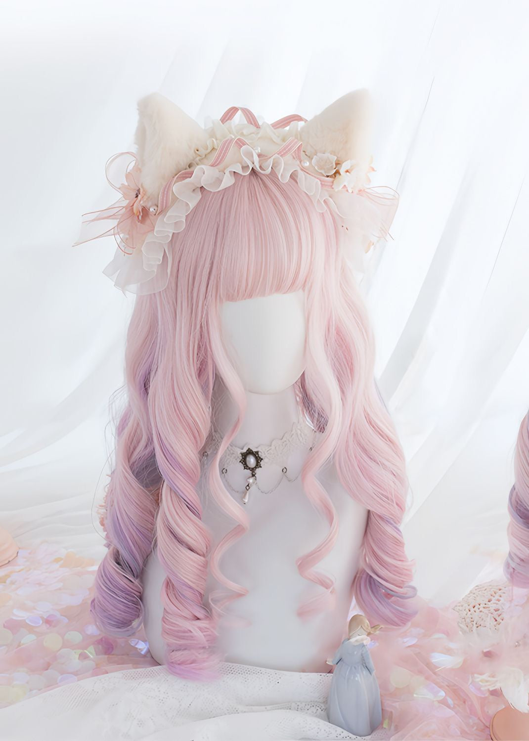 Sweet Lolita Colorful Gradient Wig | Harajuku JK Style Full Headpiece Special Offer