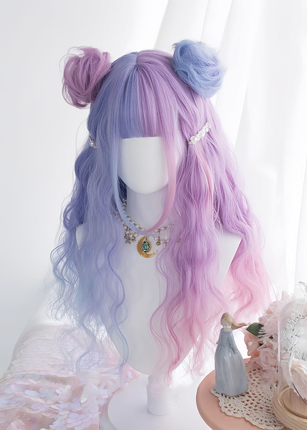 Sweet Lolita Colorful Gradient Wig | Harajuku JK Style Full Headpiece Special Offer