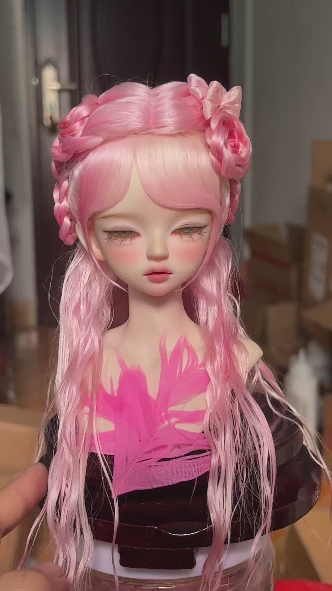 1/4 BJD Mohair Wig Russian Acid-Free 18-18.5cm | Cross Part