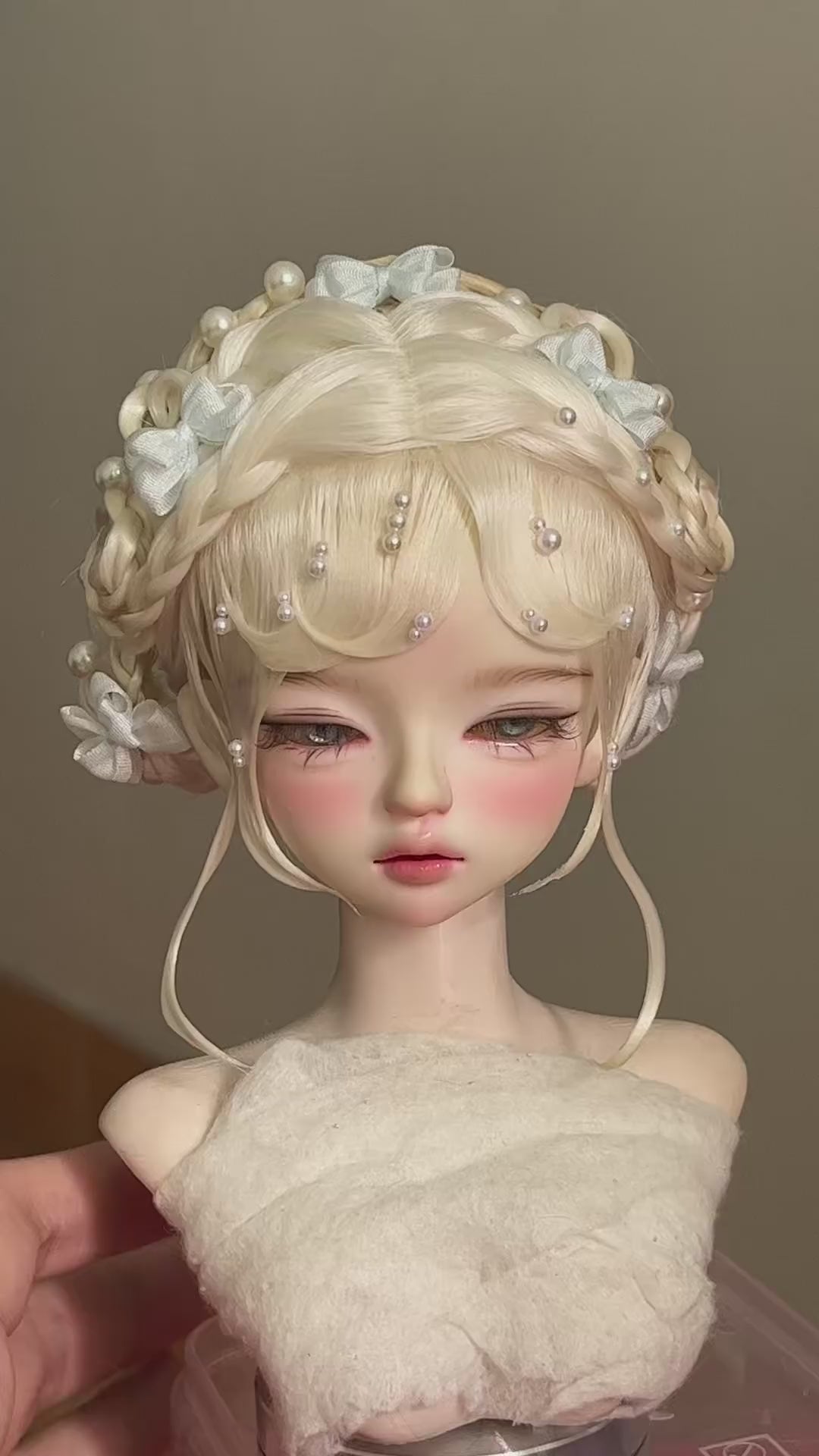 Ready To Ship Yellow 1/4 BJD Wig Russian Mohair Cross Part 17.8-18.2cm