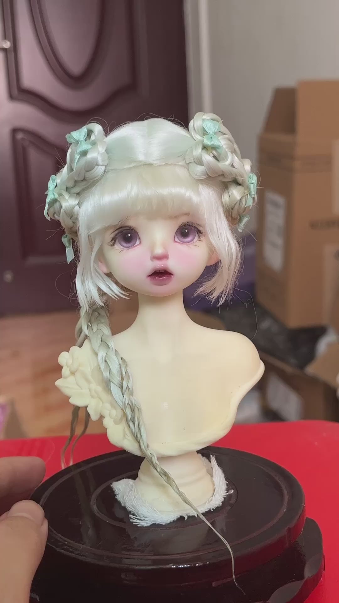 1/6 BJD Mohair Wig Russian Acid-Free 16-16.5cm | Cross Part