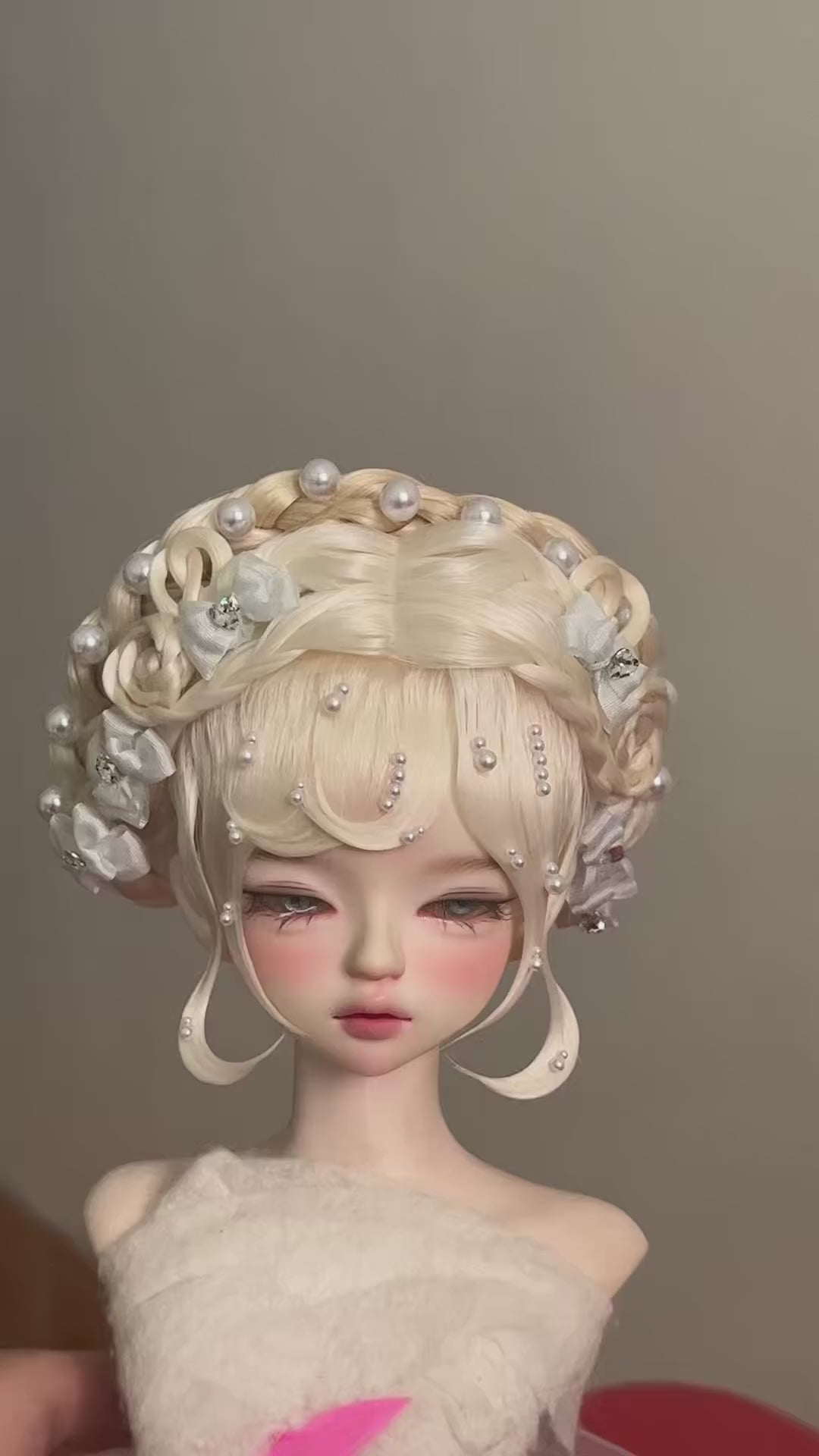 Ready To Ship Yellow 1/4 BJD Wig Russian Mohair Cross Part 17.8-18.2cm