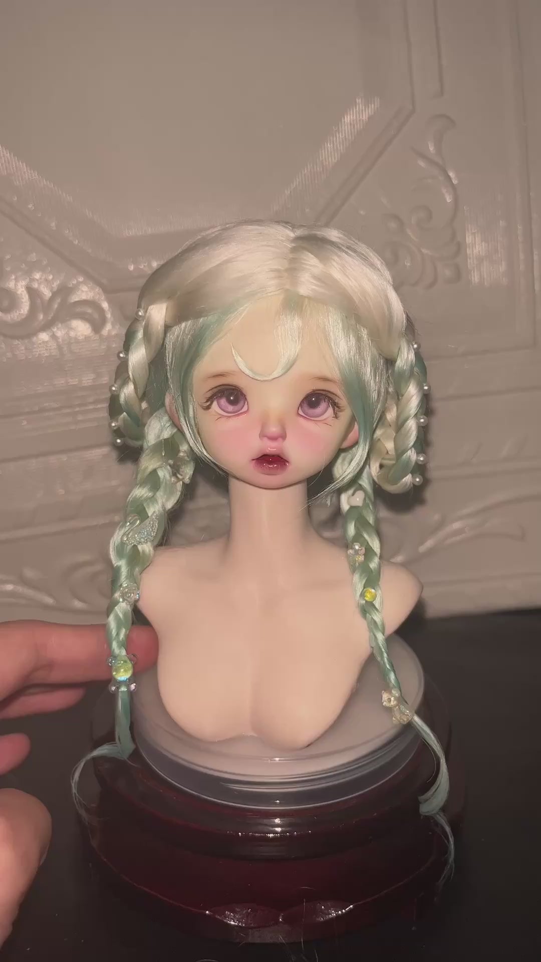 1/6 BJD Mohair Wig Russian Acid-Free 16-16.5cm | Cross Part