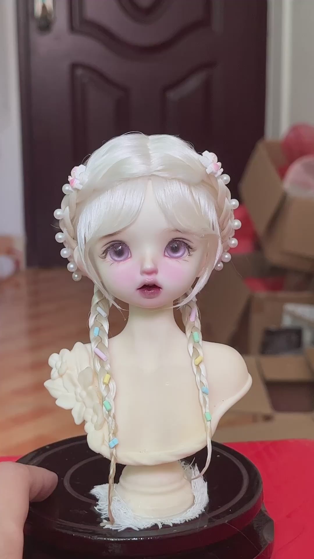 1/6 BJD Mohair Wig Russian Acid-Free 16-16.5cm | Cross Part