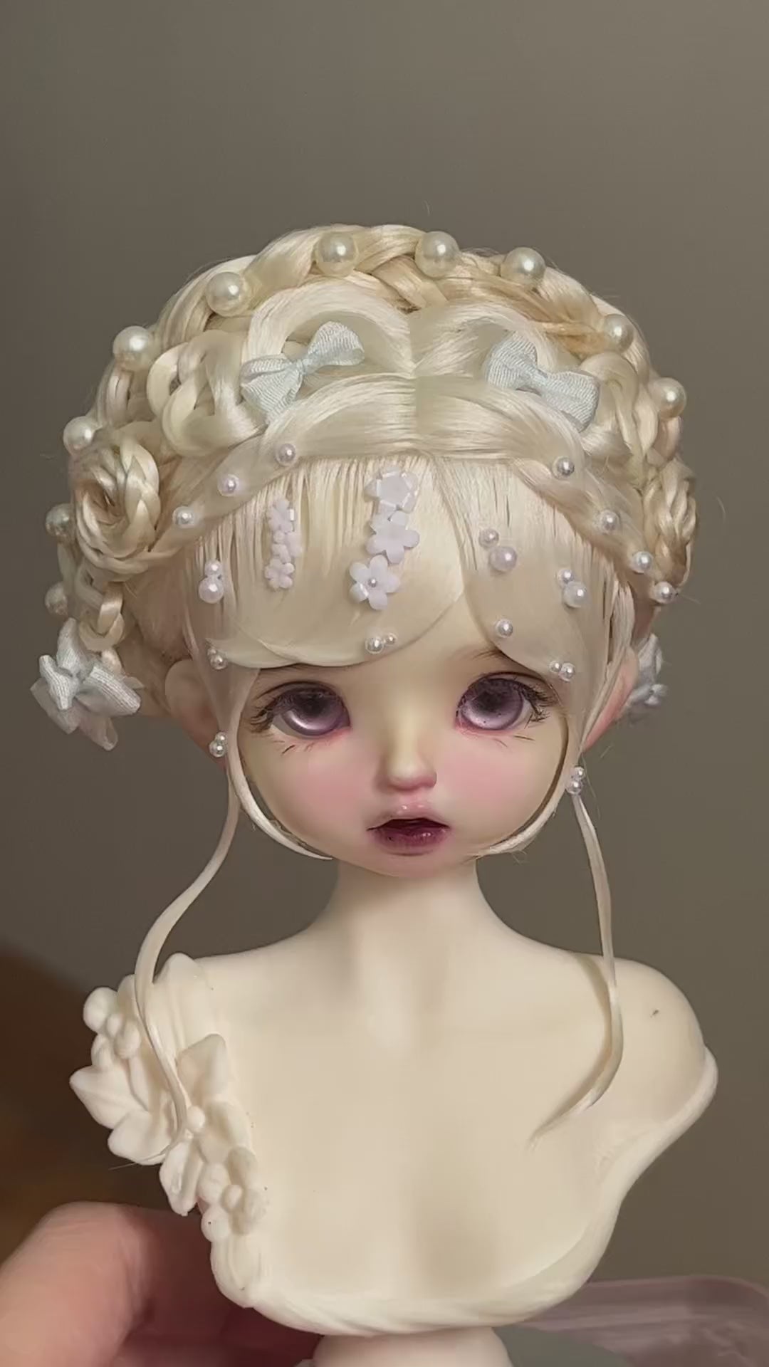 1/6 BJD Mohair Wig Russian Acid-Free 16-16.5cm | Cross Part