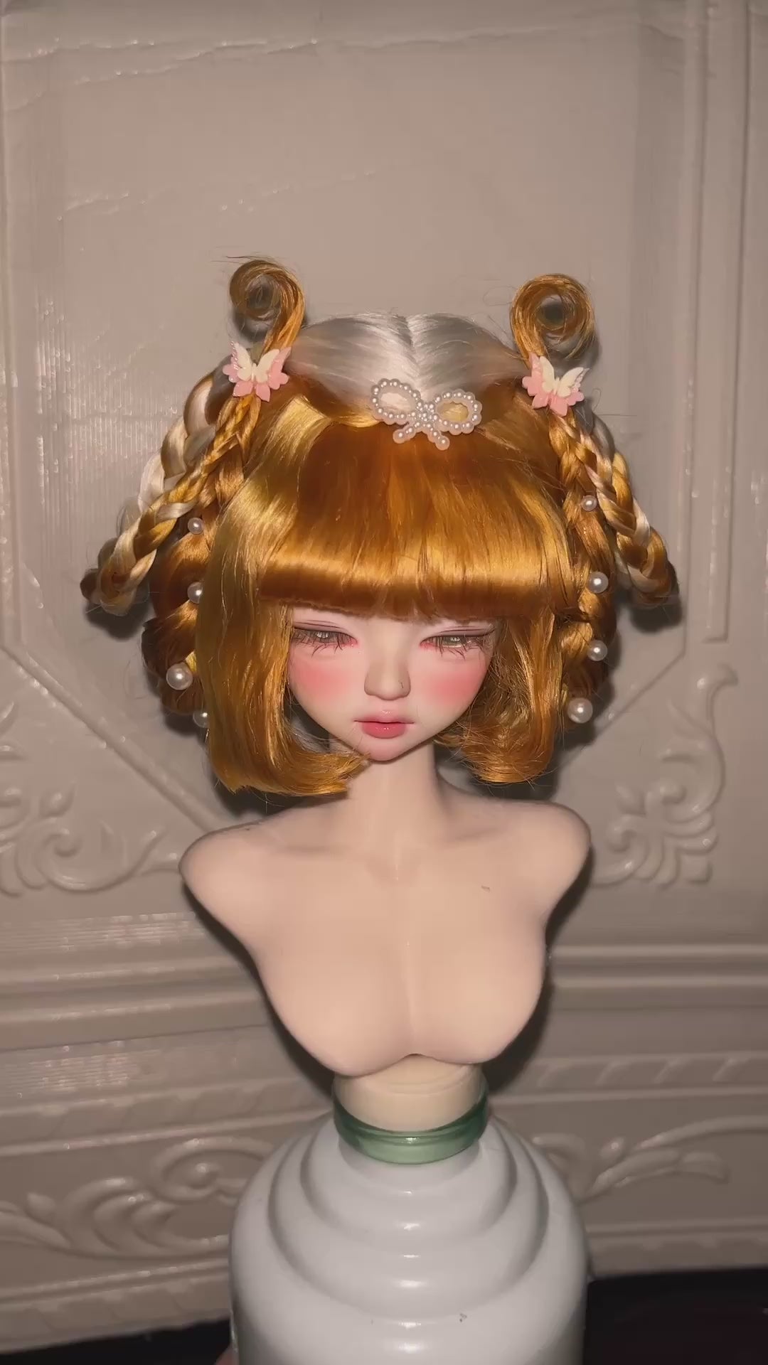 1/4 BJD Mohair Wig Russian Acid-Free 18-18.5cm | Cross Part