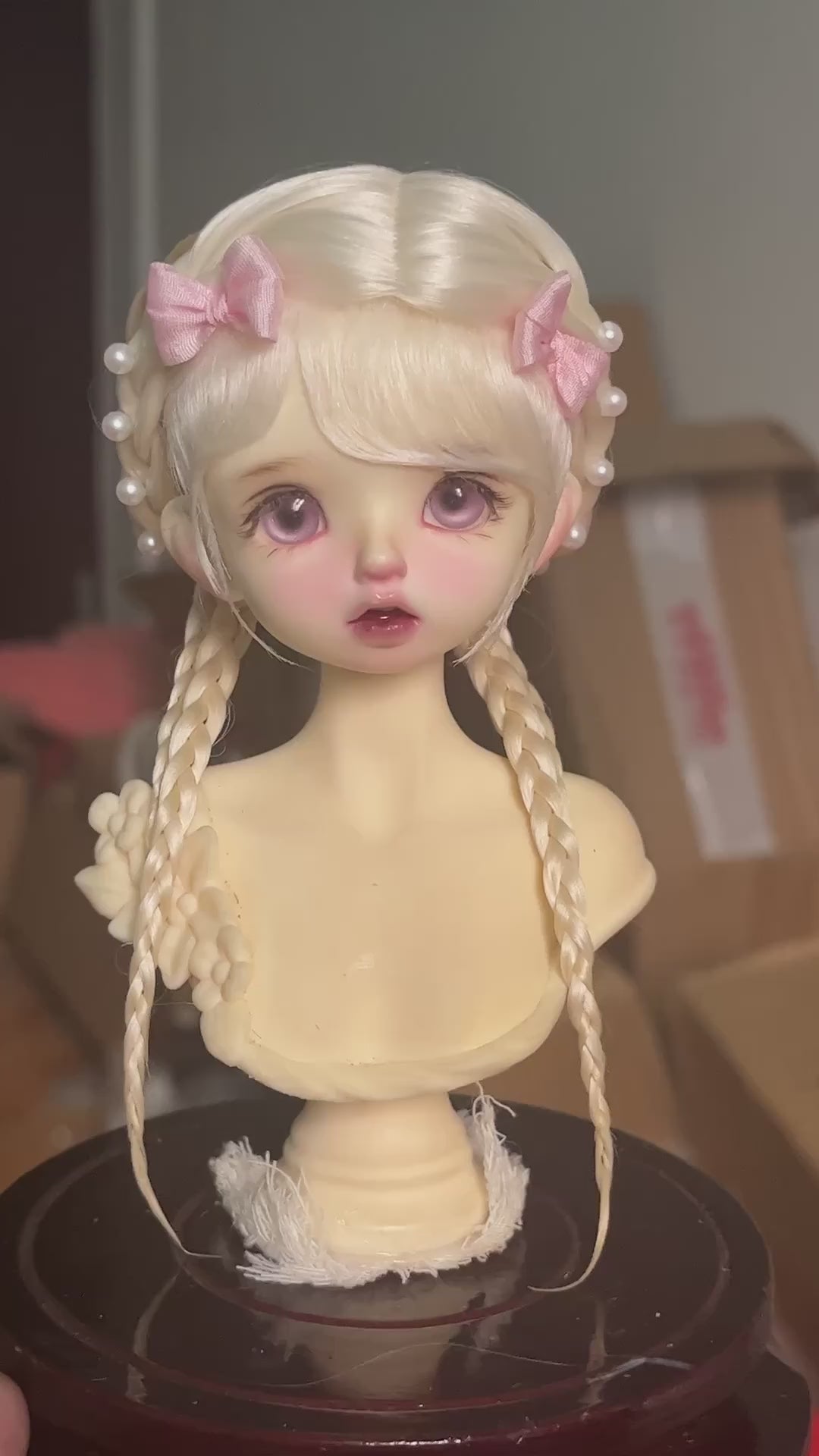 1/6 BJD Mohair Wig Russian Acid-Free 16-16.5cm | Cross Part