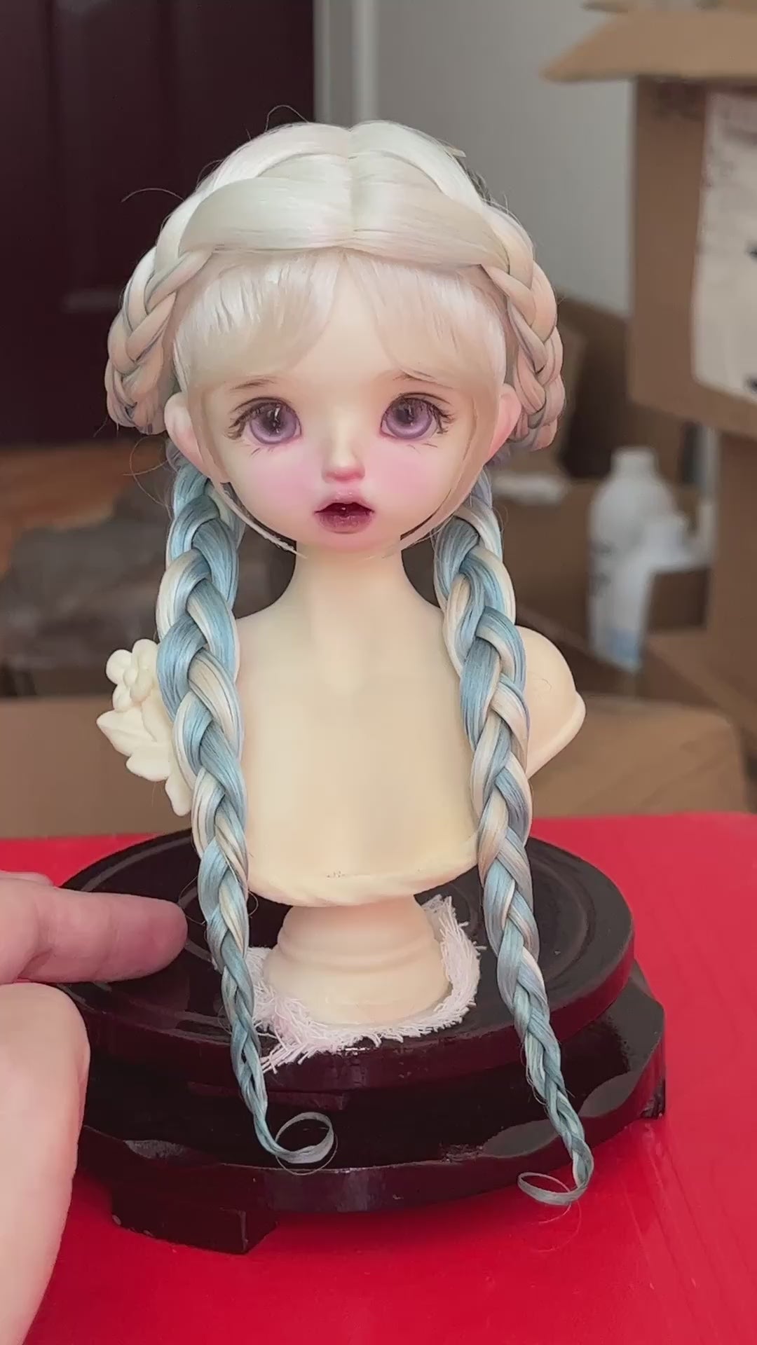 1/6 BJD Mohair Wig Russian Acid-Free 16-16.5cm | Cross Part