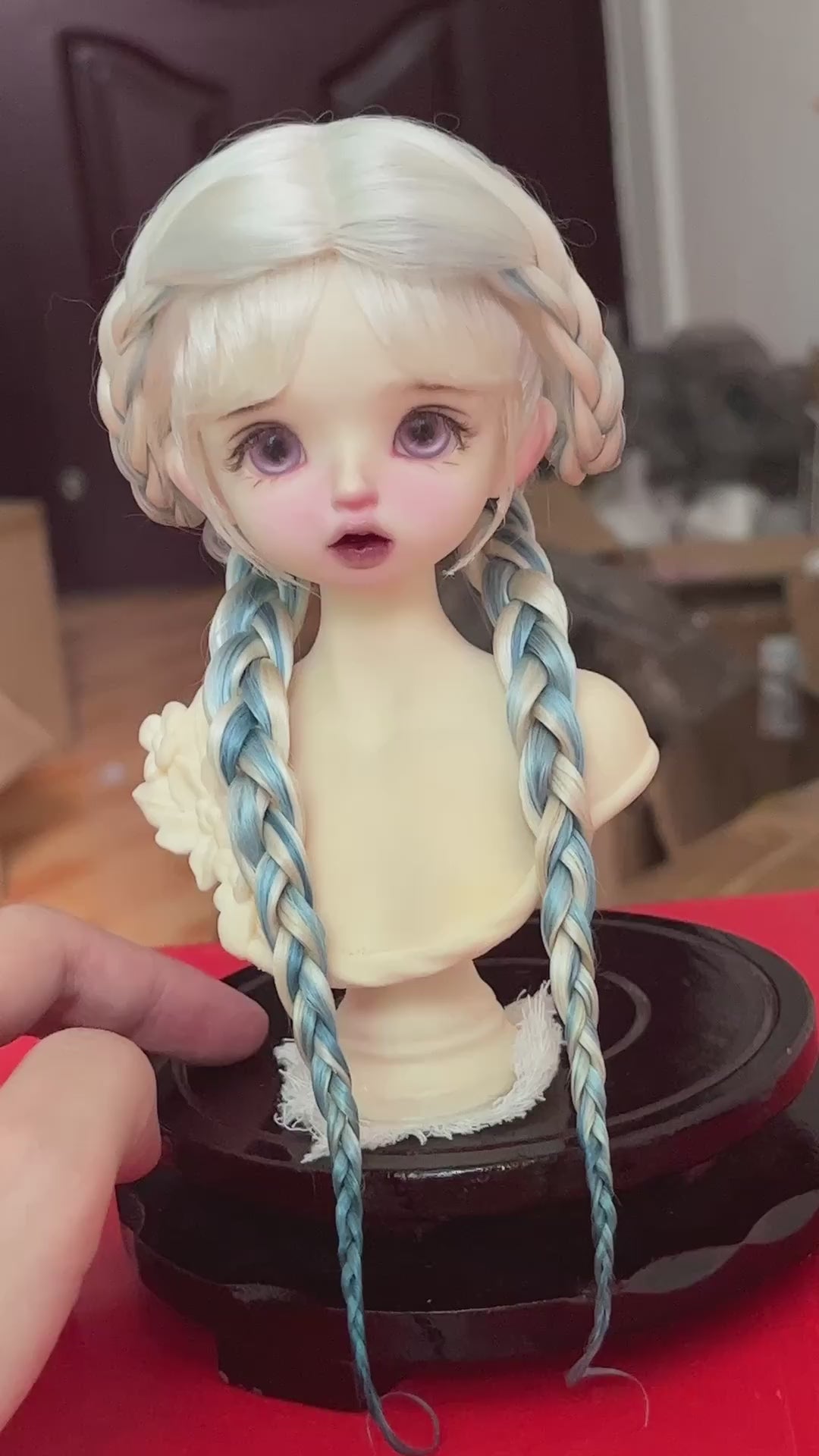 1/6 BJD Mohair Wig Russian Acid-Free 16-16.5cm | Cross Part