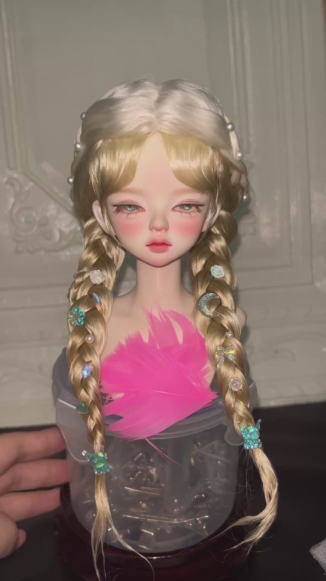 1/4 BJD Mohair Wig Russian Acid-Free 18-18.5cm | Cross Part