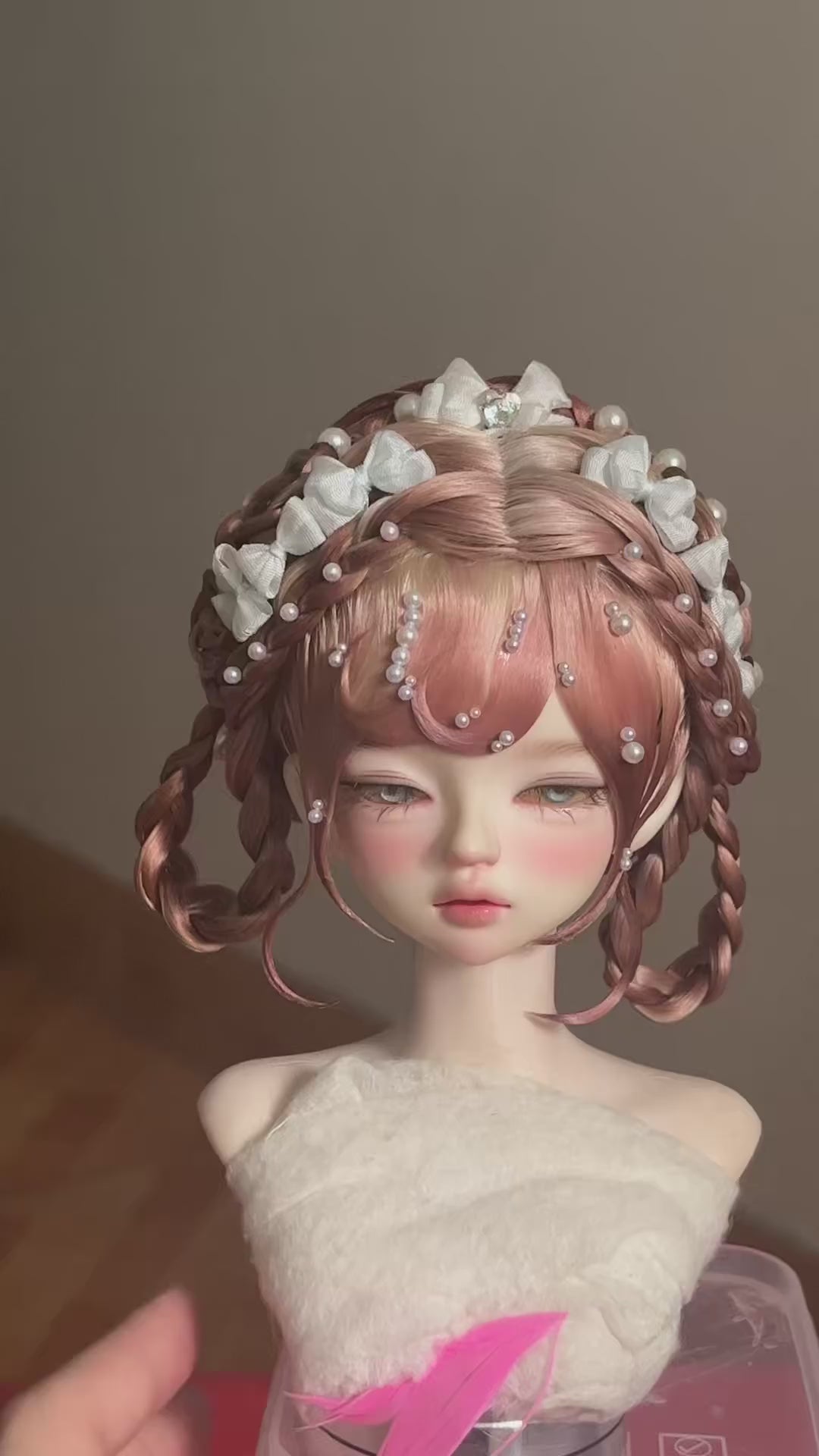 Ready To Ship Yellow 1/4 BJD Wig Russian Mohair Cross Part 17.8-18.2cm