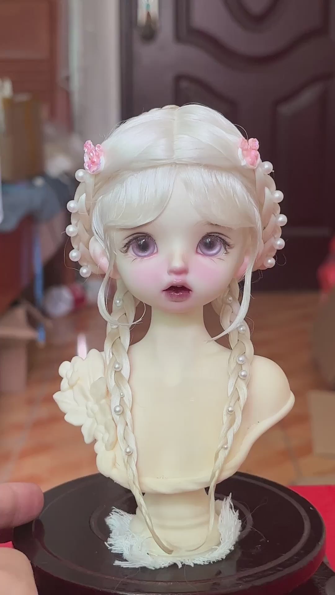 1/6 BJD Mohair Wig Russian Acid-Free 16-16.5cm | Cross Part