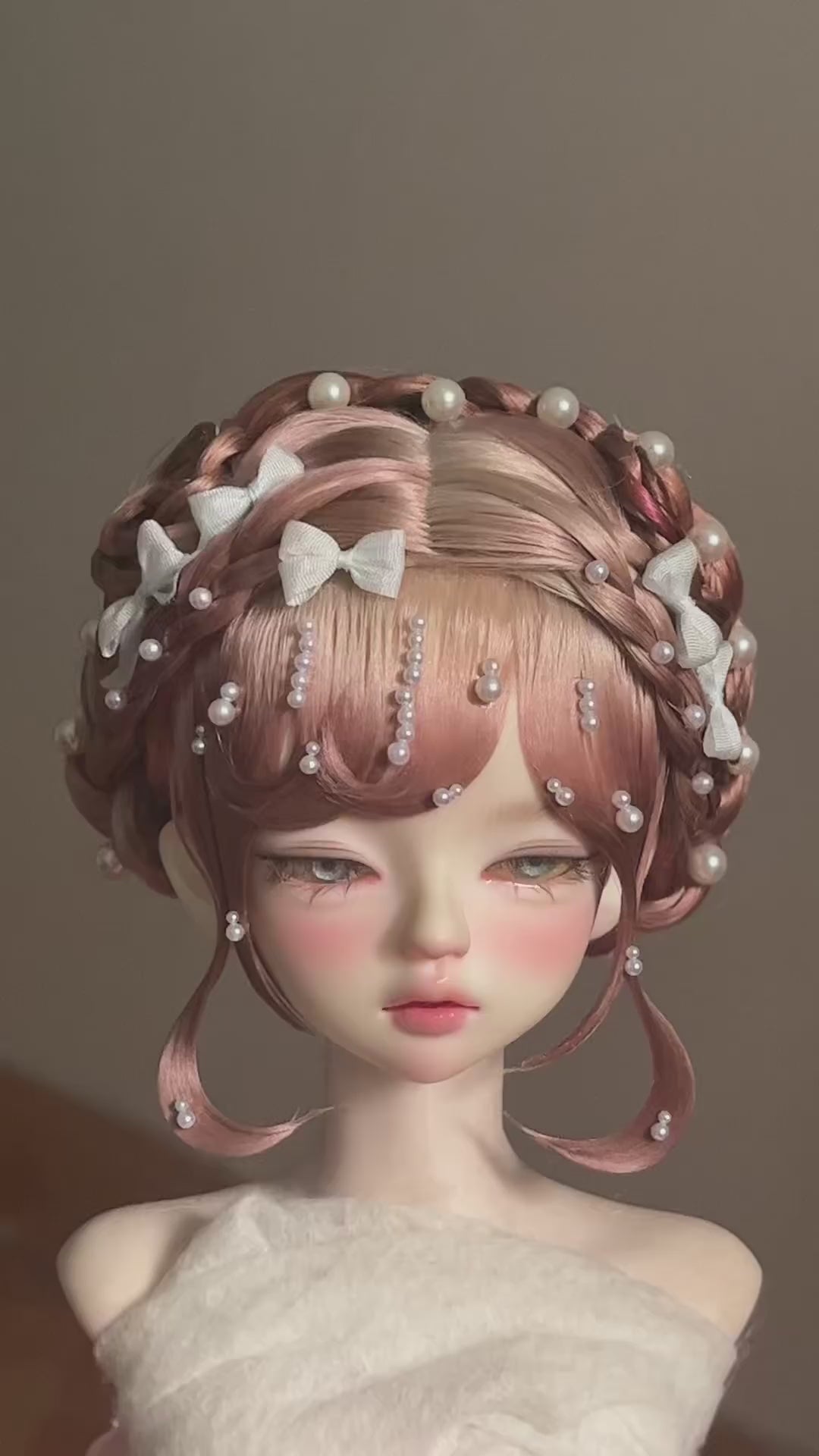 Ready To Ship 1/4 BJD Doll Wig 18-18.5cm Ocean Orange Red Mohair Wig
