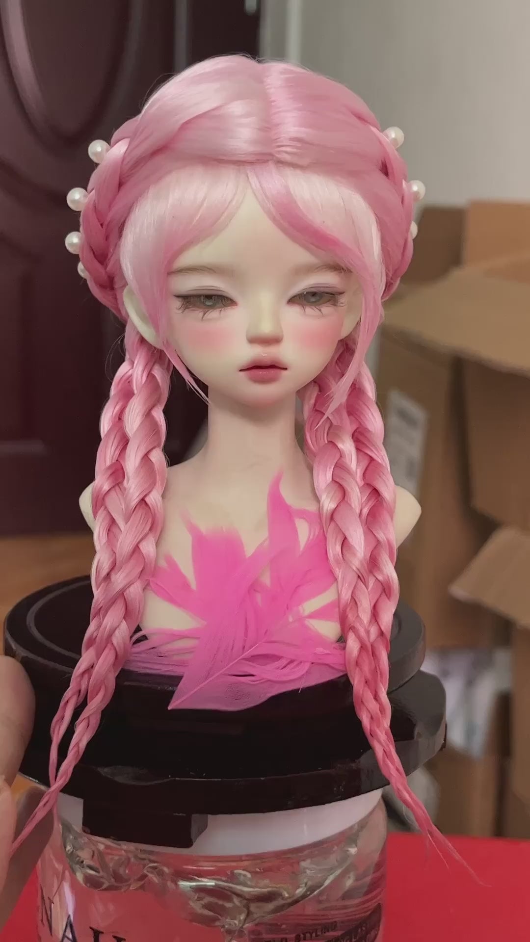 1/4 BJD Mohair Wig Russian Acid-Free 18-18.5cm | Cross Part
