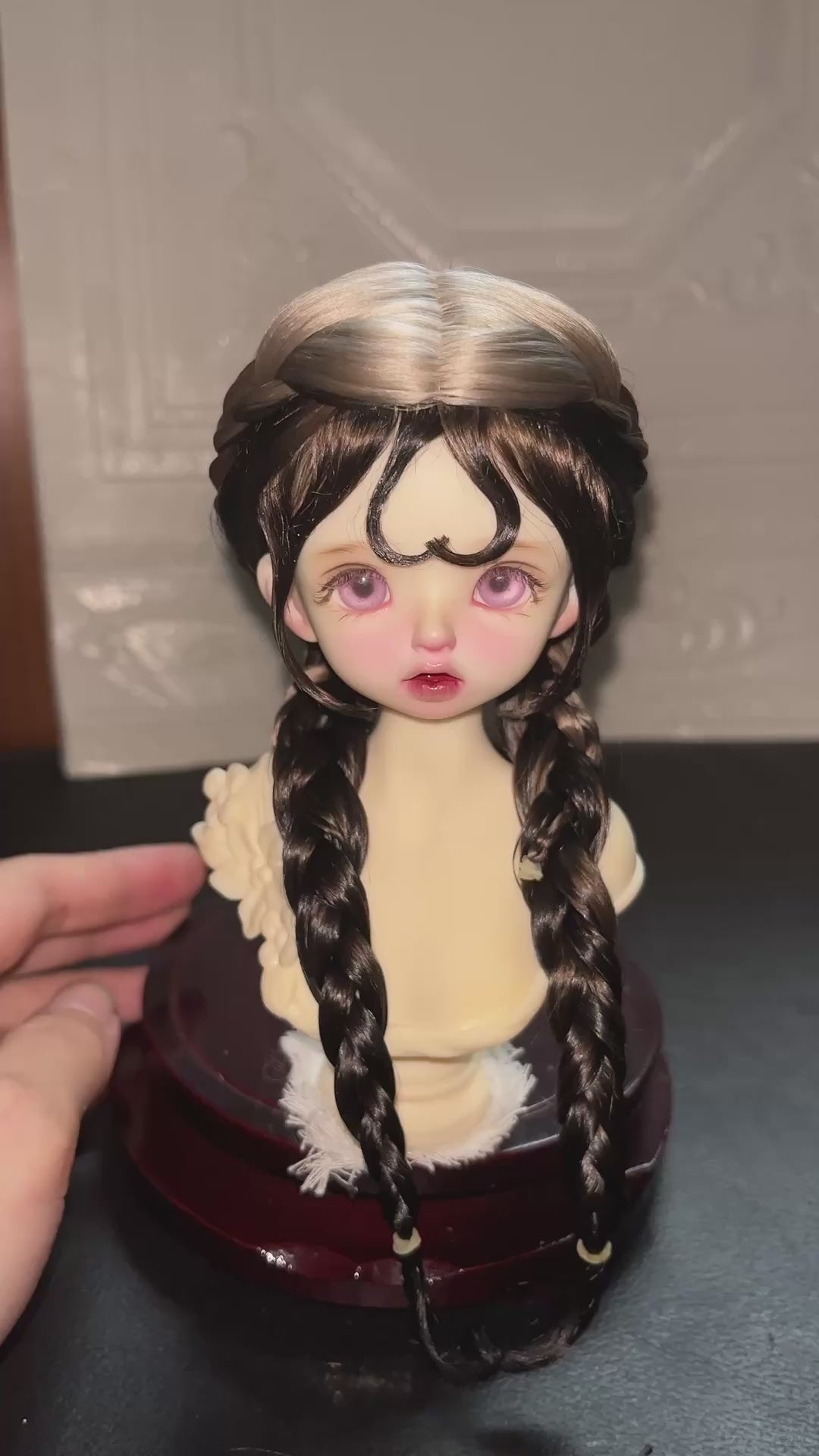 1/6 BJD Mohair Wig Russian Acid-Free 16-16.5cm | Cross Part